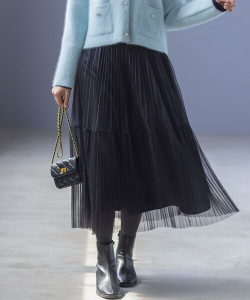 組曲（KUMIKYOKU） スカート ラメチュールプリーツ スカート