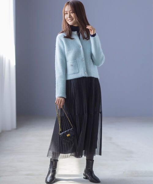 未使用　KUMIKYOKU　ラメ入り　スカートスーツ 組曲（KUMIKYOKU） スカート ラメチュールプリーツ スカート