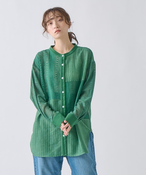 ブラウス シャツ 「KELEN / ケレン」 レースパッチワークシャツ HIMI レディース