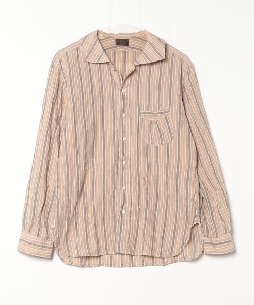 OLD JOE & CO.」 ストライプ柄長袖シャツ 38 ベージュ メンズ 