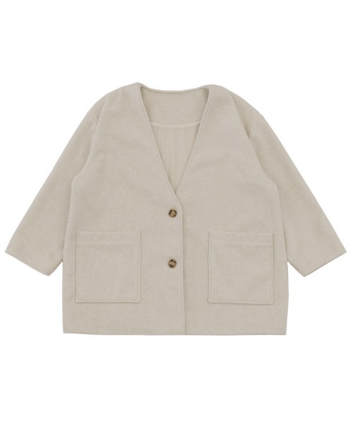 「select MOCA」 ノーカラーコート FREE アイボリー レディース_画像3