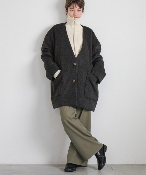 「select MOCA」 ノーカラーコート FREE アイボリー レディース_画像9