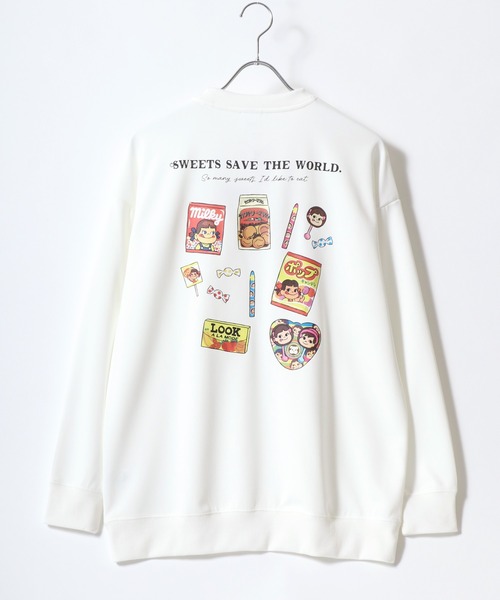 トレーナー スウェット Peko/ペコ ワンポイント刺繍 バックプリント