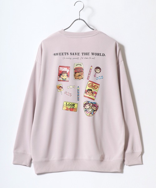 トレーナー スウェット Peko/ペコ ワンポイント刺繍 バックプリント