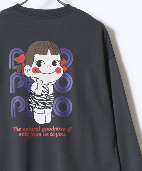 メガマソ/ペコシトレーナー トレーナー スウェット Peko/ペコ ワンポイント刺繍 バックプリント
