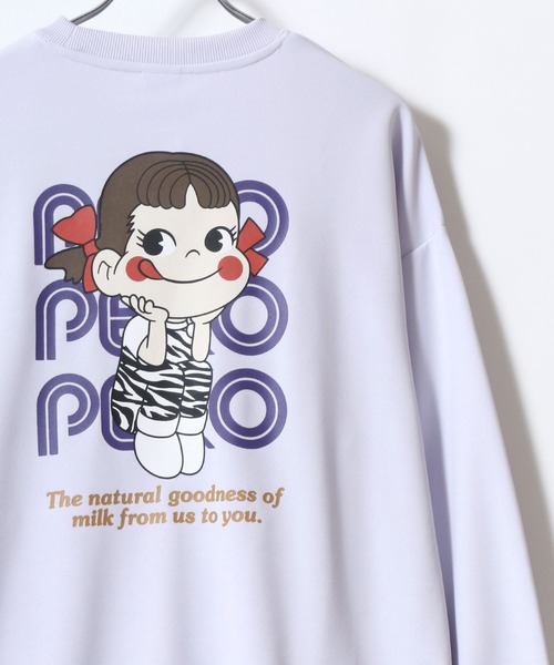 トレーナー スウェット Peko/ペコ ワンポイント刺繍 バックプリント