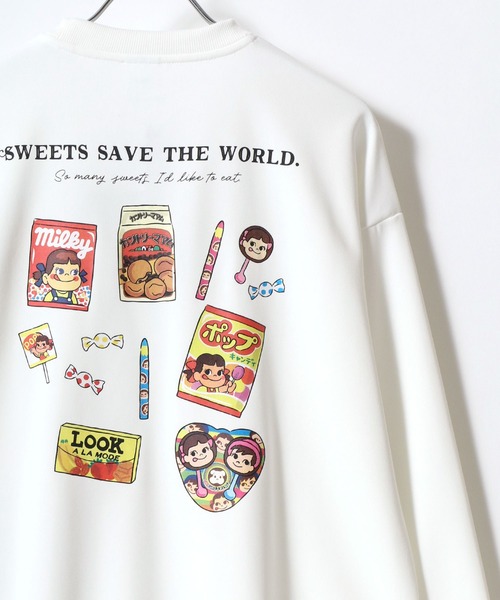 トレーナー スウェット Peko/ペコ ワンポイント刺繍 バックプリント