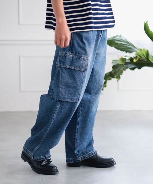 B：MING by BEAMS ジーンズ デニム 6ポケット カーゴパンツ