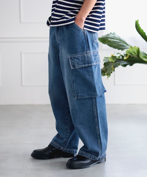 メンズ カジュアル ポケット レトロ カーゴ ジーンズ パンツ B:MING by BEAMS ジーンズ デニム 6ポケット カーゴパンツ