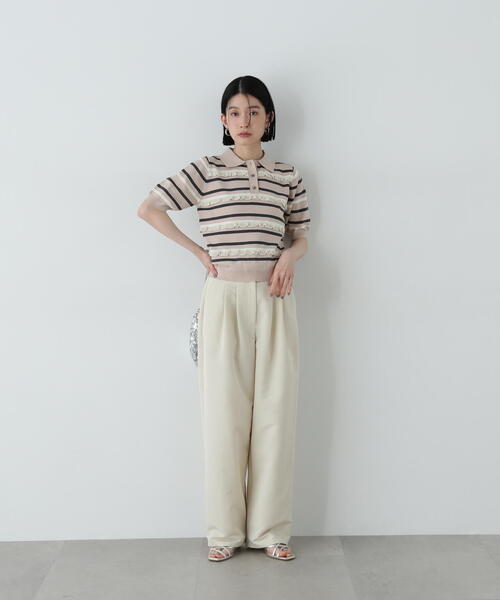 メ2345   新品　ハナエモリ　レディースパンツ　定価39,600円(税込) センタープレスパンツ（股下63cm）: ボトムス｜ハニーズ公式通販