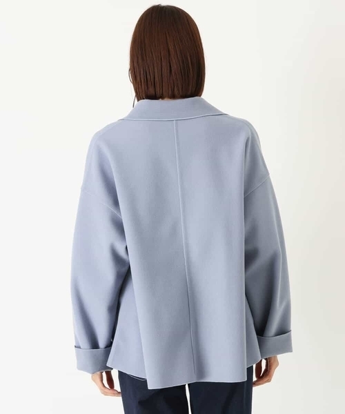 「MK MICHEL KLEIN」 チェスターコート 38 ライトブルー レディース_画像3