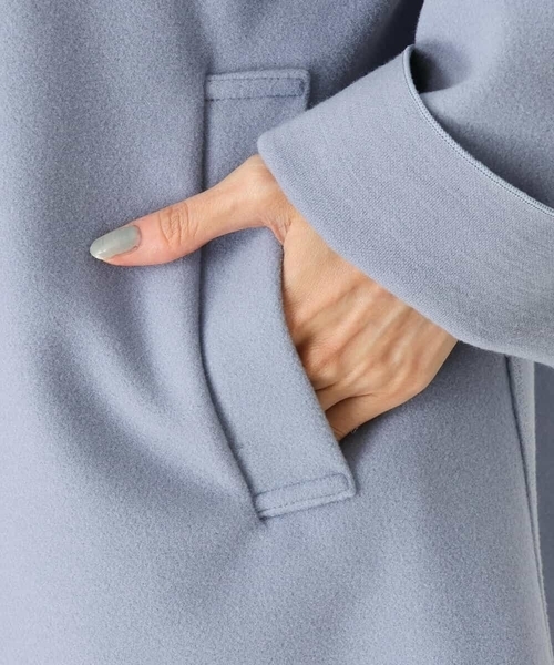 「MK MICHEL KLEIN」 チェスターコート 38 ライトブルー レディース_画像5