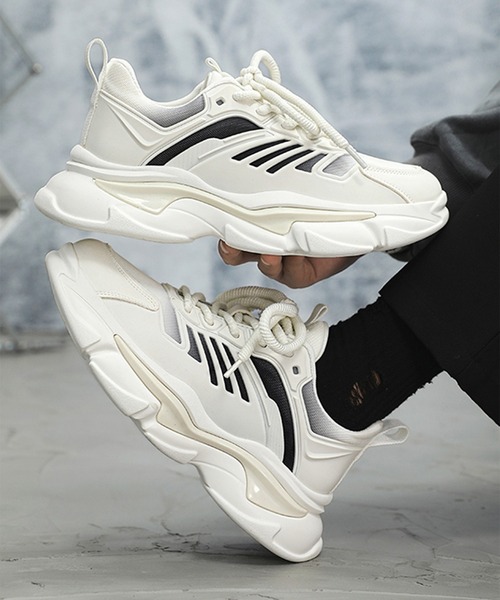 た*ん様 【新品】定価36,300円　D.A.T.E　ダッドスニーカー　ホワイト BENDER TOKYO スニーカー ボリュームソール 厚底 トレーニング