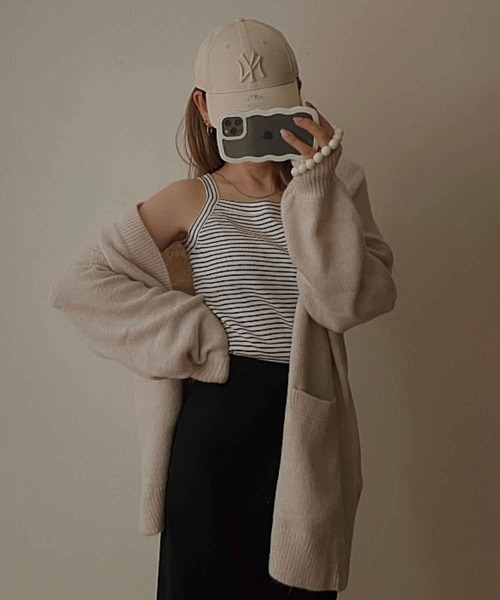 「reca」 ニットカーディガン M ベージュ レディース_画像8