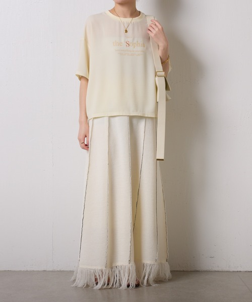 COLLAGE GALLARDAGALANTE tシャツ 刺繍ロゴジョーゼットプル