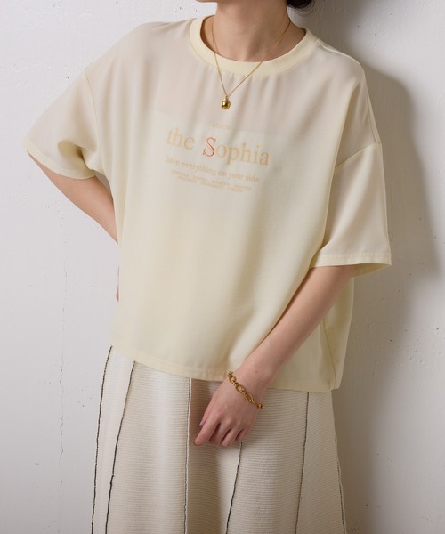 tシャツ 刺繍ロゴジョーゼットプルオーバー レディース COLLAGE GALLARDAGALANTE tシャツ 刺繍ロゴジョーゼットプル