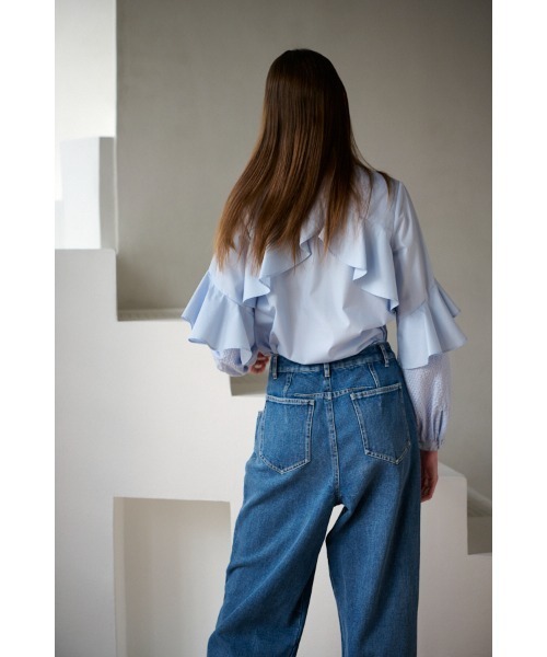 ブラウス シャツ Madelina Blouses ラッフルカットアウトシャツ レディース Estella.K ブラウス シャツ Madelina Blouses ラッフルカット