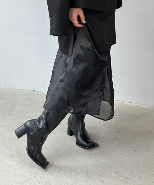 「chuclla」 ロングブーツ 37 ブラック レディース_画像4