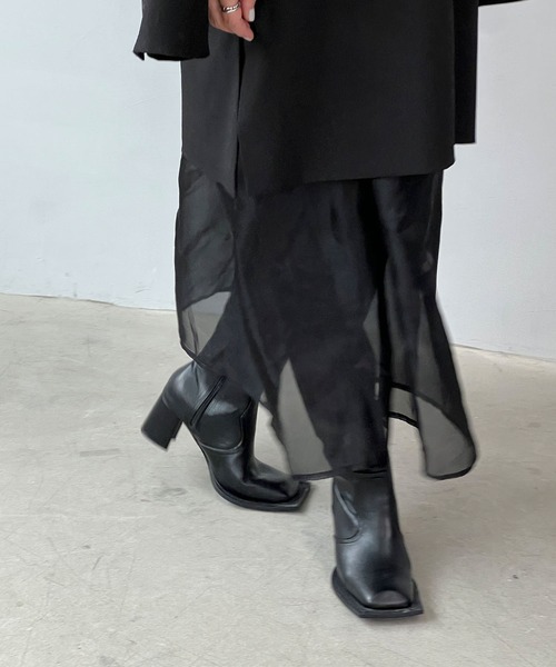 「chuclla」 ロングブーツ 37 ブラック レディース_画像9