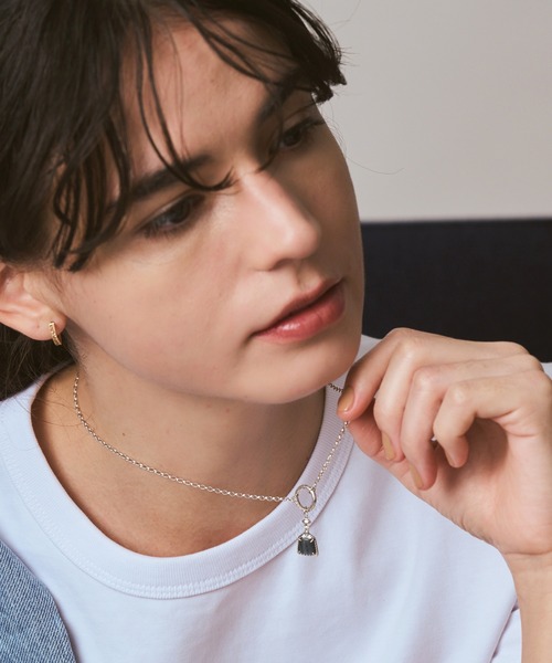 agete（アガット） チャーム シルバーラブラドライト／オニキス