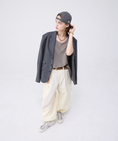 soerte タンクトップ TRICOT PIQUE SLEEVELESS PLEATS TANKTOPS