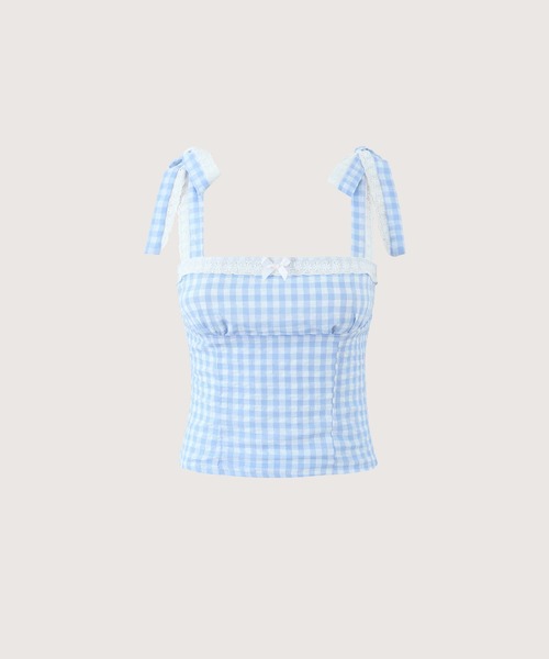 キャミソール Sweet Ribbon Check Cami