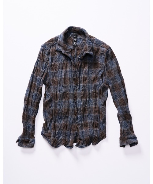 メンズ　wjk ダブルジェーケー　シャツ　レギュラーカラー　シワ加工　黒　S wjk シャツ switching texture shirt メンズ : ZOZOTOWN Yahoo!店