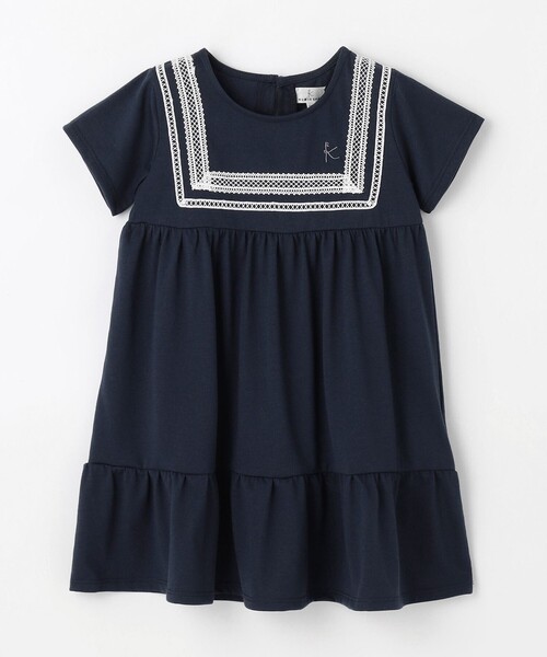 （美品）組曲 ワンピース 130リボン　レース♡ 組曲（KUMIKYOKU） ワンピース 「UVカット」「110-140cm」セーラー