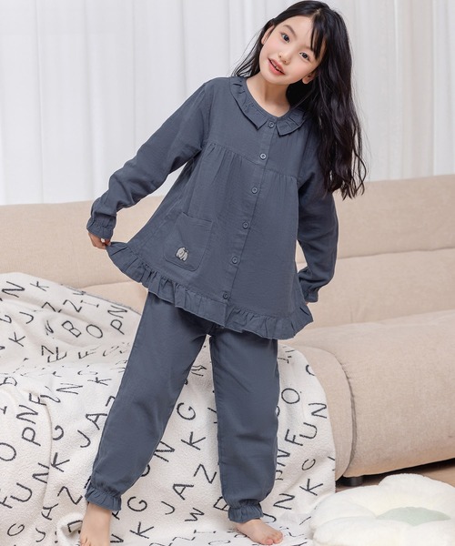 DAY CLOSET パジャマ ルームウェア キッズ 長袖ステッチフリル