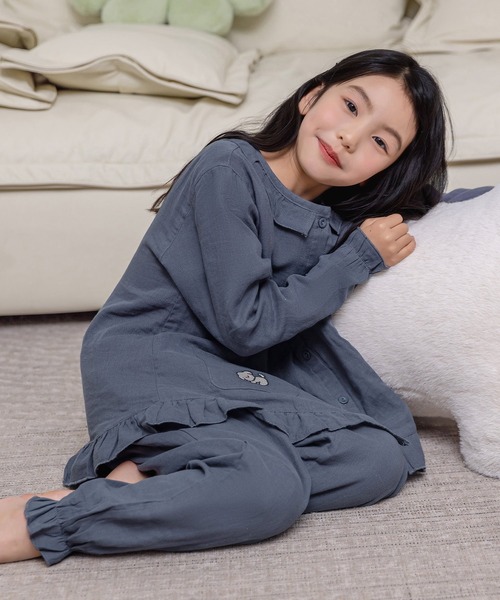 DAY CLOSET パジャマ ルームウェア キッズ 長袖ステッチフリル