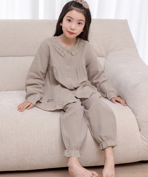 DAY CLOSET パジャマ ルームウェア キッズ 長袖ステッチフリル