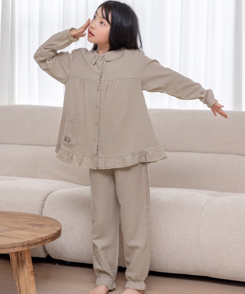 DAY CLOSET パジャマ ルームウェア キッズ 長袖ステッチフリル