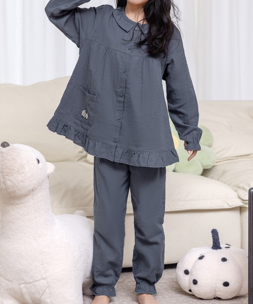 DAY CLOSET パジャマ ルームウェア キッズ 長袖ステッチフリル