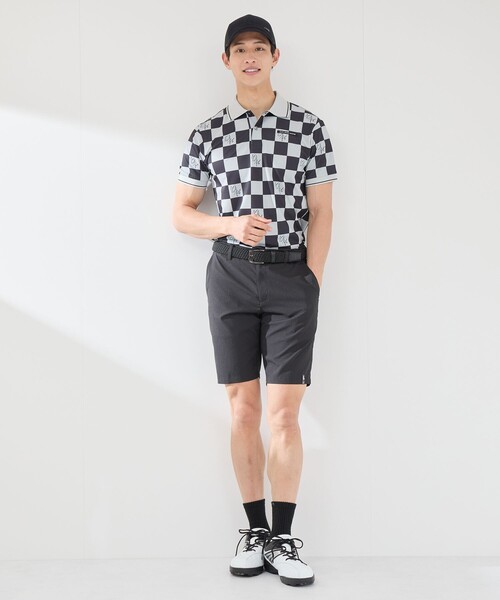 ジュン＆ロぺ（JUN&ROPE’）/【浅地洋佑プロ着用】【UV】【吸水速乾】チェッカープリント半袖ポロシャツ JUN&ROPE'（ジュンアンドロペ） ポロシャツ 「浅地洋佑プロ着用」「UV