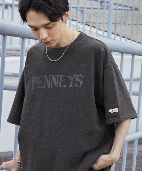 60s PENNEY'S 半袖スウェット ブラック 古着 60s Towncraft Penneys 長リブ トリム セットイン 半袖