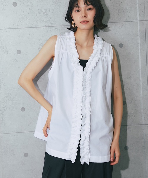 SORA☻8/8〜出品、発送お休みします AS KNOW ブラウス シャツ 後レースアップスキッパーシャツ