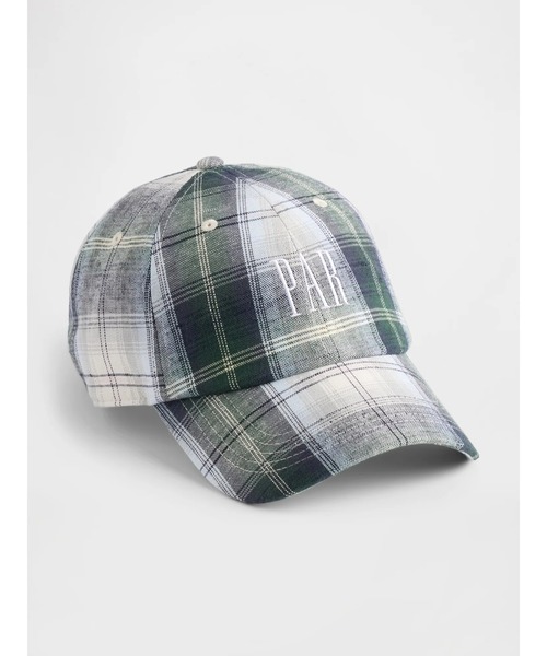 GAP キャップ 帽子 Gap × Malbon コットンリネン ロゴ プレイド