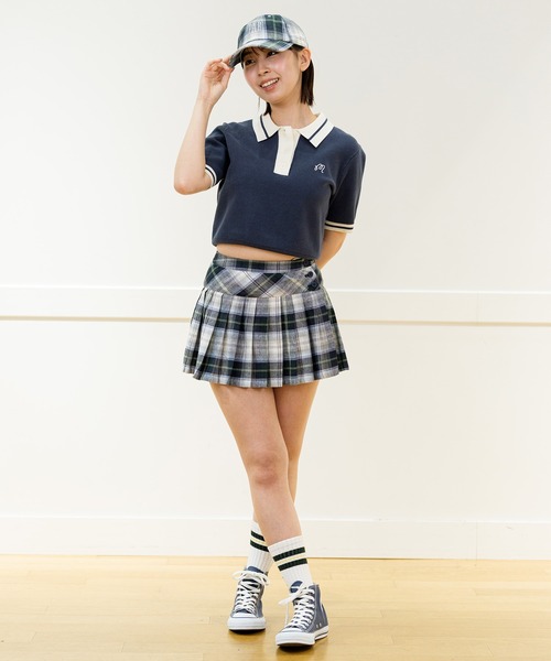 GAP キャップ 帽子 Gap × Malbon コットンリネン ロゴ プレイド