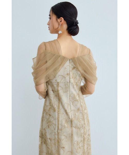 niana ドレス オフショルダースパンコール刺繍レースドレス 結婚