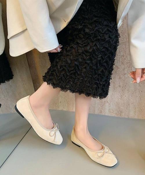 Offen◎美品バレエシューズ(23)パンプス フラットシューズ お洒落リボン 121-main4.jpg