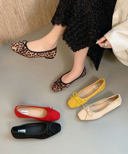 Offen◎美品バレエシューズ(23)パンプス フラットシューズ お洒落リボン バレエシューズ パンプス リボン付きフラットシューズ : ZOZOTOWN