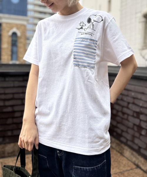 tシャツ スヌーピー「SNOOPY」O/E Heavy Weight 1Pocket T-shirts レディース メンズ