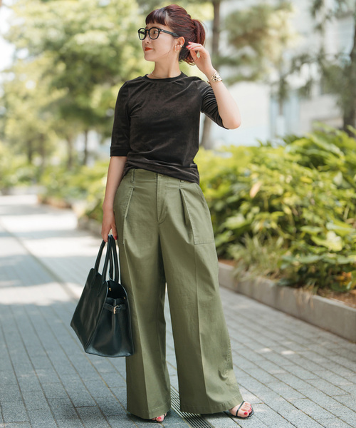 Spick＆Span カーゴパンツ バックサテンカーゴワイドパンツ