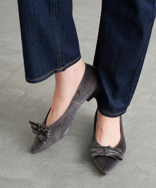 LE TALON（ル タロン） シューズ ポインテッドメニーリボンフラット