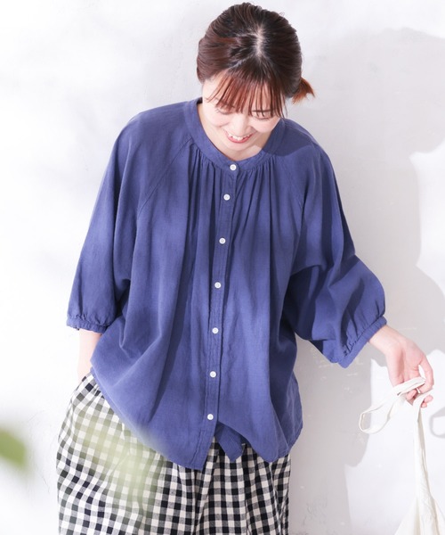 「soulberry」 ドルマンスリーブブラウス L ブルー レディース
