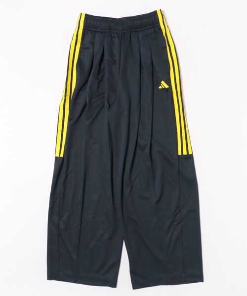 アディダス ワイド トラックパンツ 黒 蛍光イエロー スナップボタン　Mサイズ adidas（アディダス） パンツ ワイドトラックパンツ ロンパン KKP05