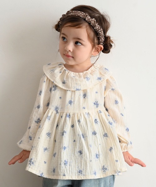 PUPPAPUPO（プッパプーポ） ブラウス シャツ 衿フリル ブラウス ダブル