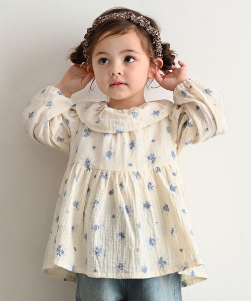 PUPPAPUPO（プッパプーポ） ブラウス シャツ 衿フリル ブラウス ダブル