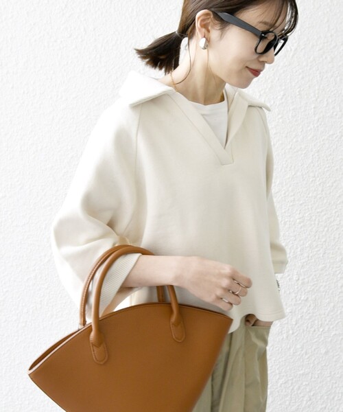「SHIPS any」 7分袖カットソー ONE SIZE ナチュラル レディース