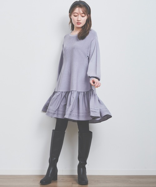 「LAISSE PASSE」 ニットワンピース SMALL ブルー レディース_画像2